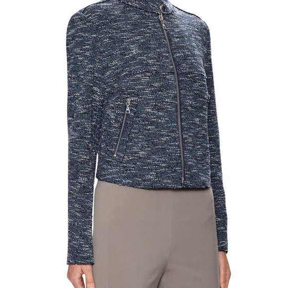 THEORY Navy Bavewick Branson Moto Jacket - SMALL - Picture 4 of 13